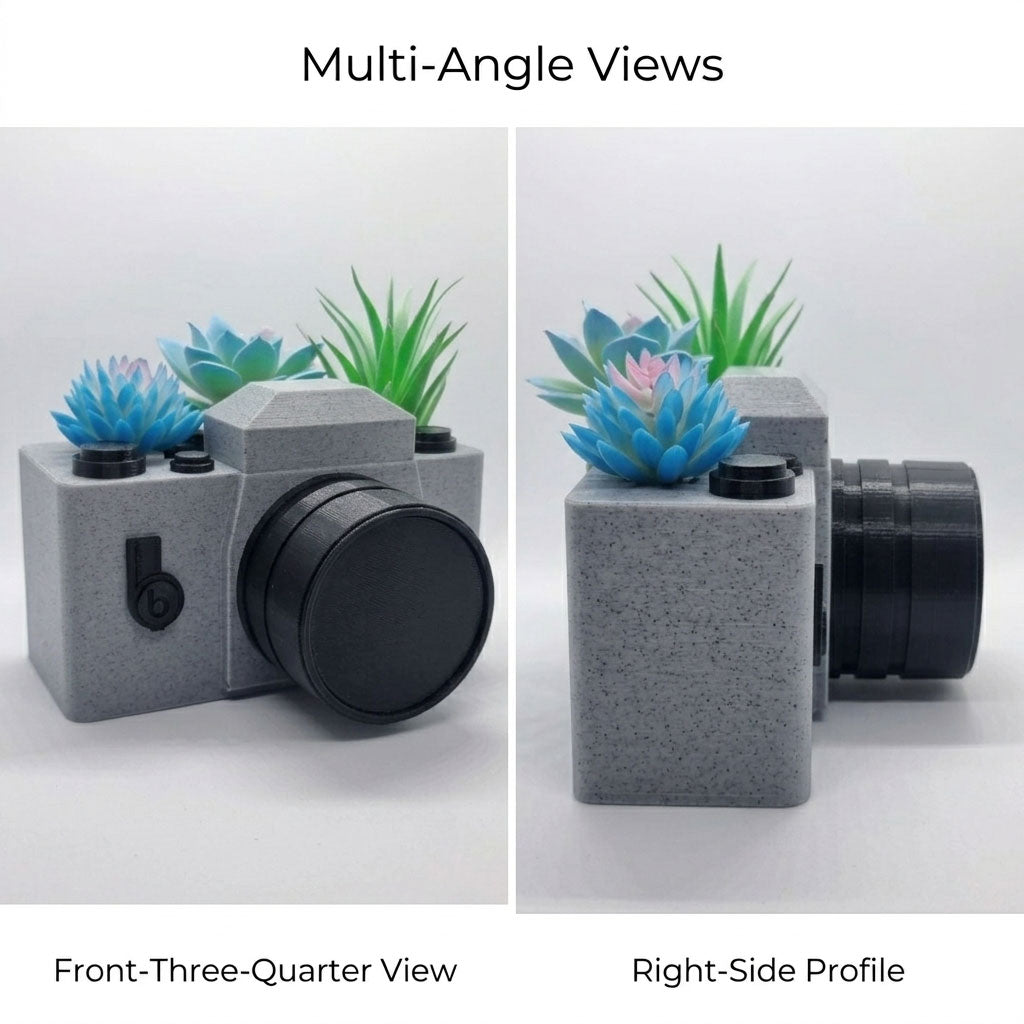 Retro Camera Mini Planter Case for Succulents & Cacti
